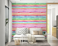 Summer-inspired multicolor stripes for wall decoration

