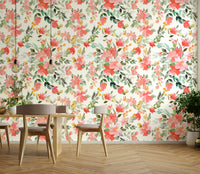 Oleander floral wallpaper with a summer vibe

