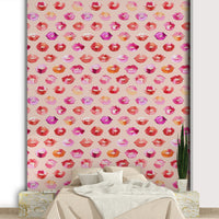 Pink lipstick kiss design for modern interiors

