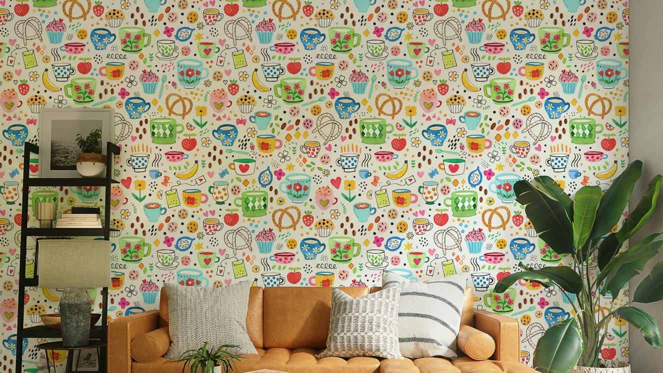 Vintage culinary-themed wallpaper for walls

