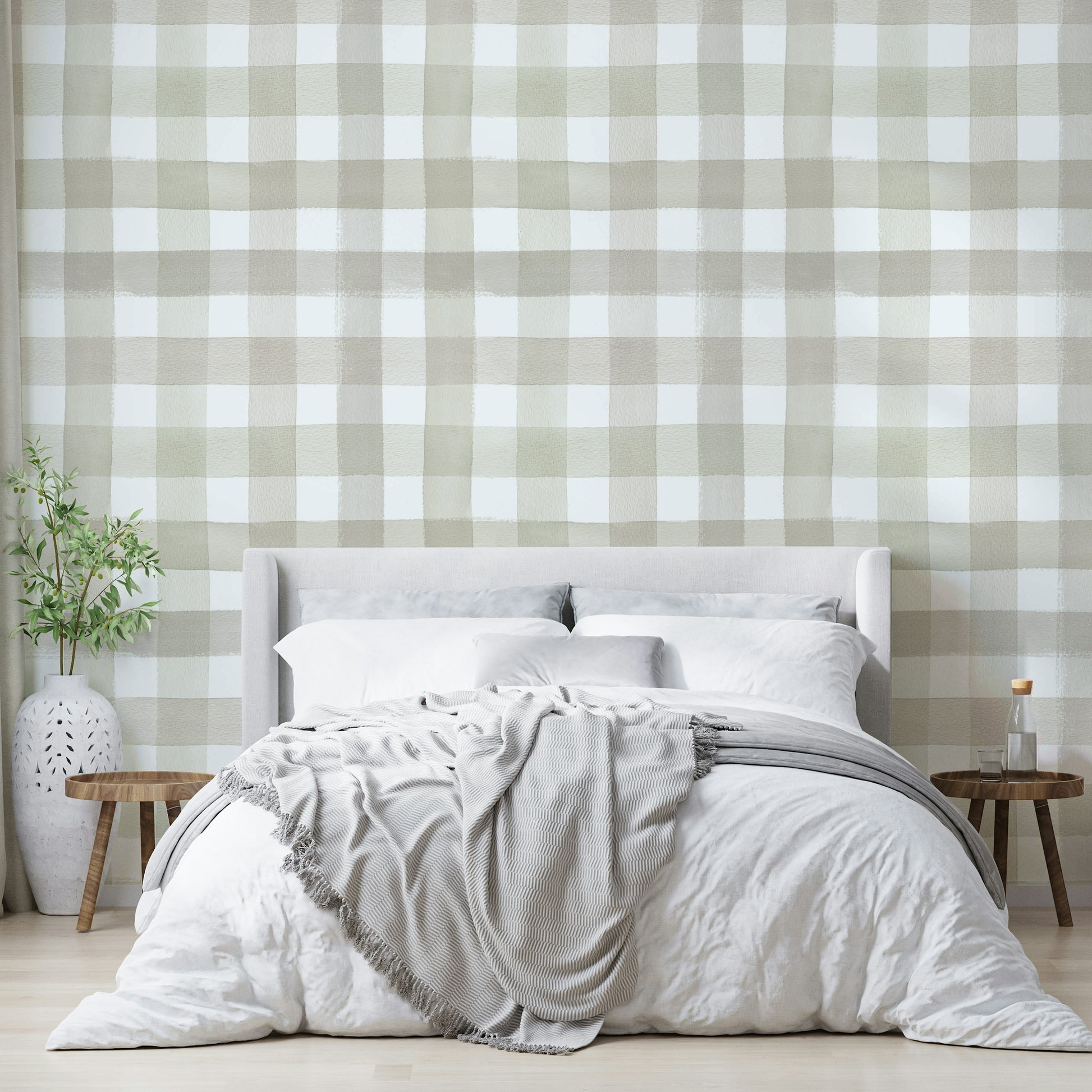 Subtle beige checkered wallpaper for walls

