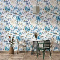 Soft blue rose pattern for serene interiors

