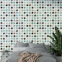 Stylish watercolor aqua dots wallpaper for modern spaces.

