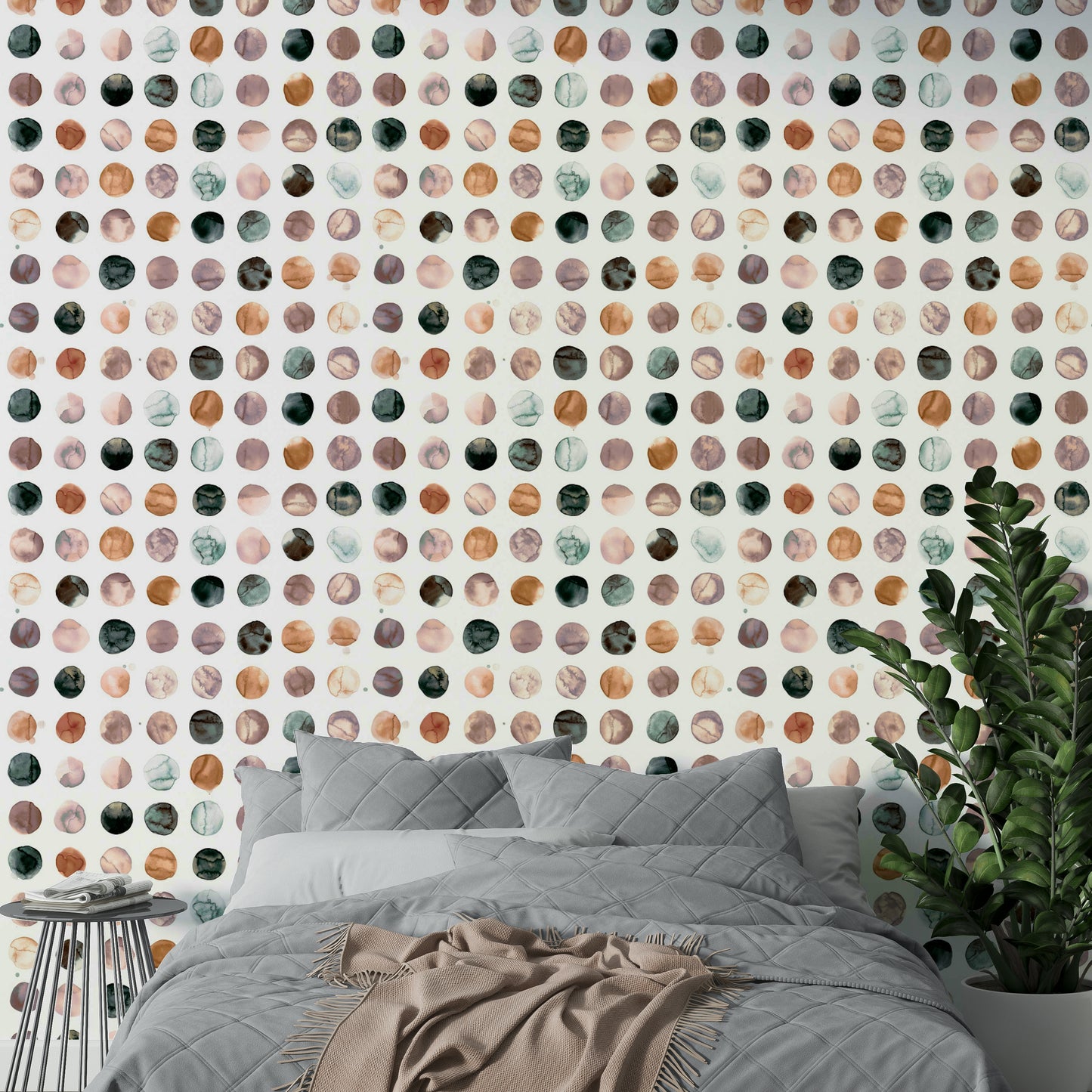 Watercolor terracotta dots perfect for minimalist interiors


