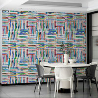 Elegant blue watercolor stripe tile wallpaper design.

