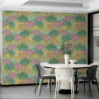 Pastel Tropical Monstera Aqua Wallpaper for Walls

