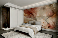 Autumn foliage wall design for cozy rooms.

