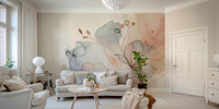 Blush botanical dream wall mural for serene interiors.

