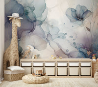 Charming pastel Dreamy Petals 2 wall mural design