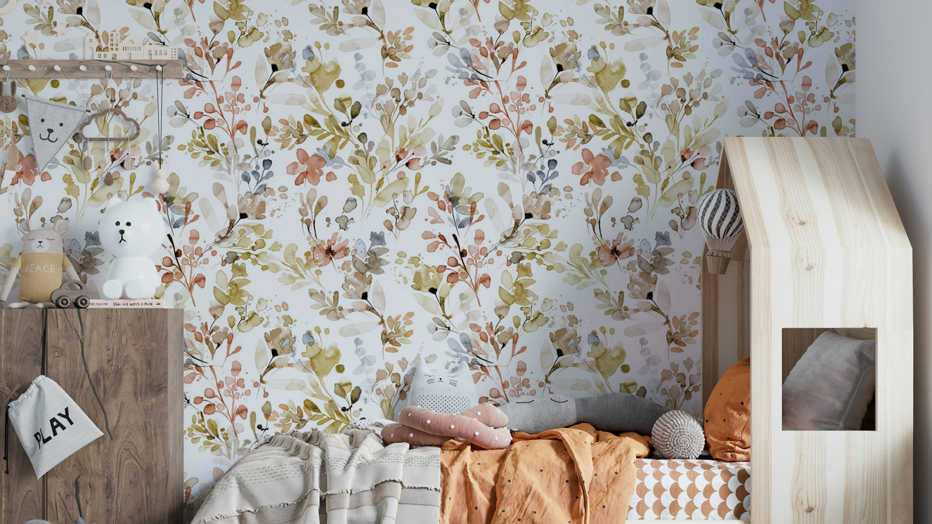 Lush Wild Nature Plants Wallpaper with Golden Highlights

