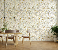 Kids Room Winter Stars Wallpaper in Gold Design

