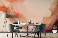 Vibrant coral wall mural design for home decor

