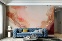 Abstract coral dream mural for modern interiors

