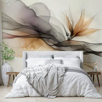 Abstract ink flow wall mural for modern spaces

