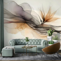 Bold ink swirl mural for statement wall decor

