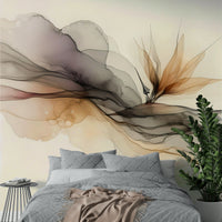 Flowing ink design mural for creative interiors

