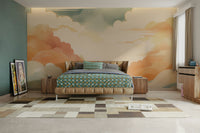 Serene Zen cloud mural for soothing wall decor

