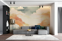 Zen cloud wall mural adding peaceful touch to walls

