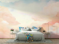 Relaxing cloud mural for creating calm room vibes

