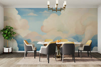 Dreamy cloudscape adventure mural for walls

