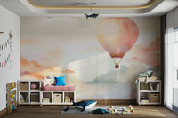 Colorful Hot Air Balloons Mural for a Fun Atmosphere

