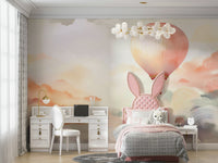 Floating Balloon Journey Wall Mural for Kids’ Rooms


