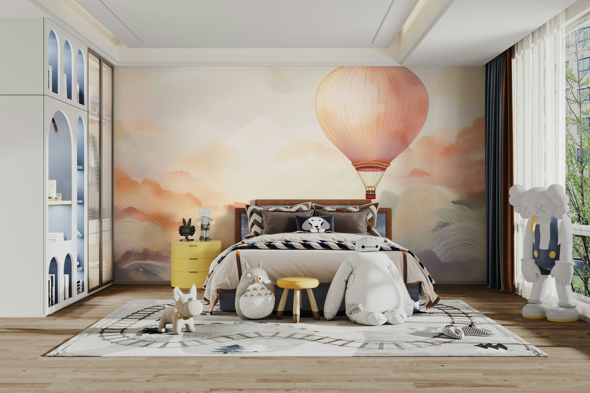 Sky High Balloon Journey Mural for Living Spaces


