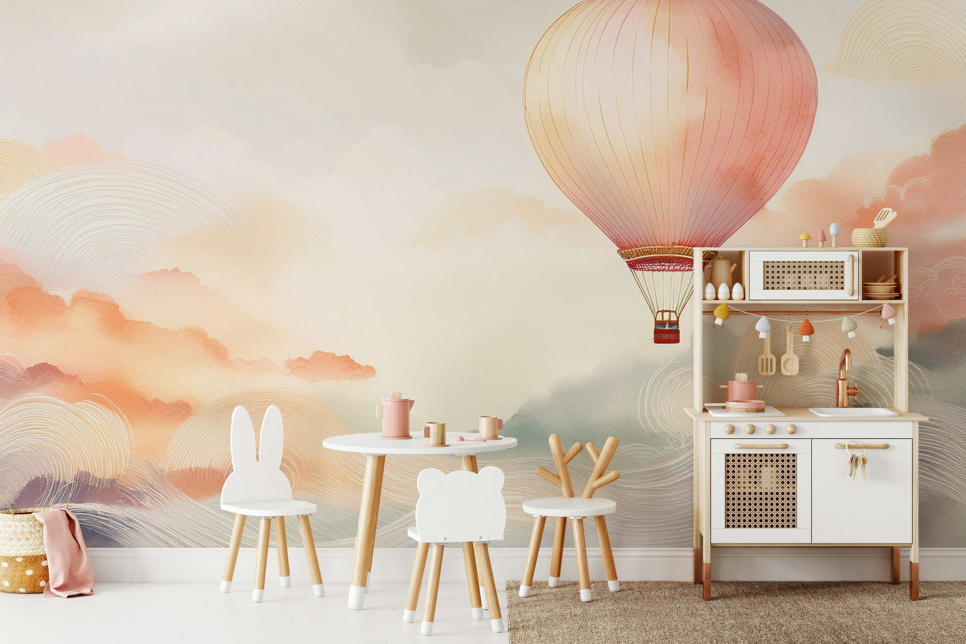 Soothing Balloon Ride Wall Mural for a Dreamy Ambiance

