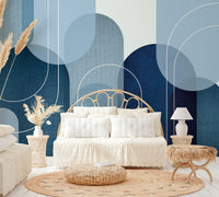 Serene Blues Wall Mural for Modern Interiors

