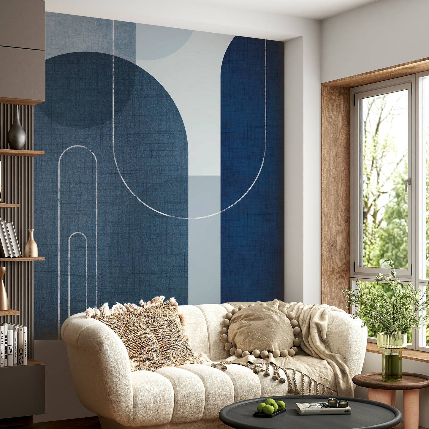 Mid Century Linen Design Wall Mural for Stylish Spaces

