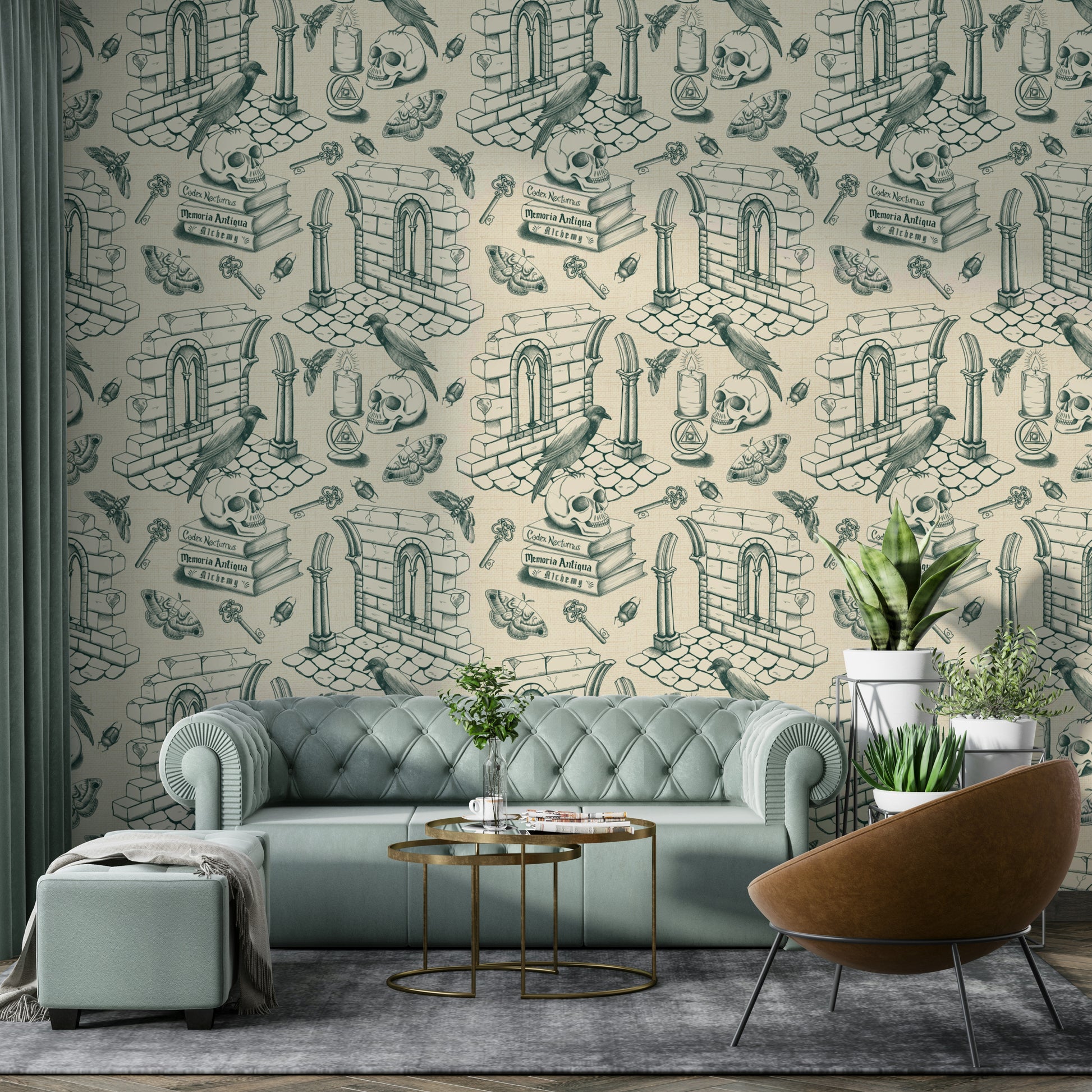 Ivy Green Dark Academia Wallpaper for Timeless Interiors

