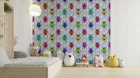 Creative insect-themed wallpaper for vibrant interiors.

