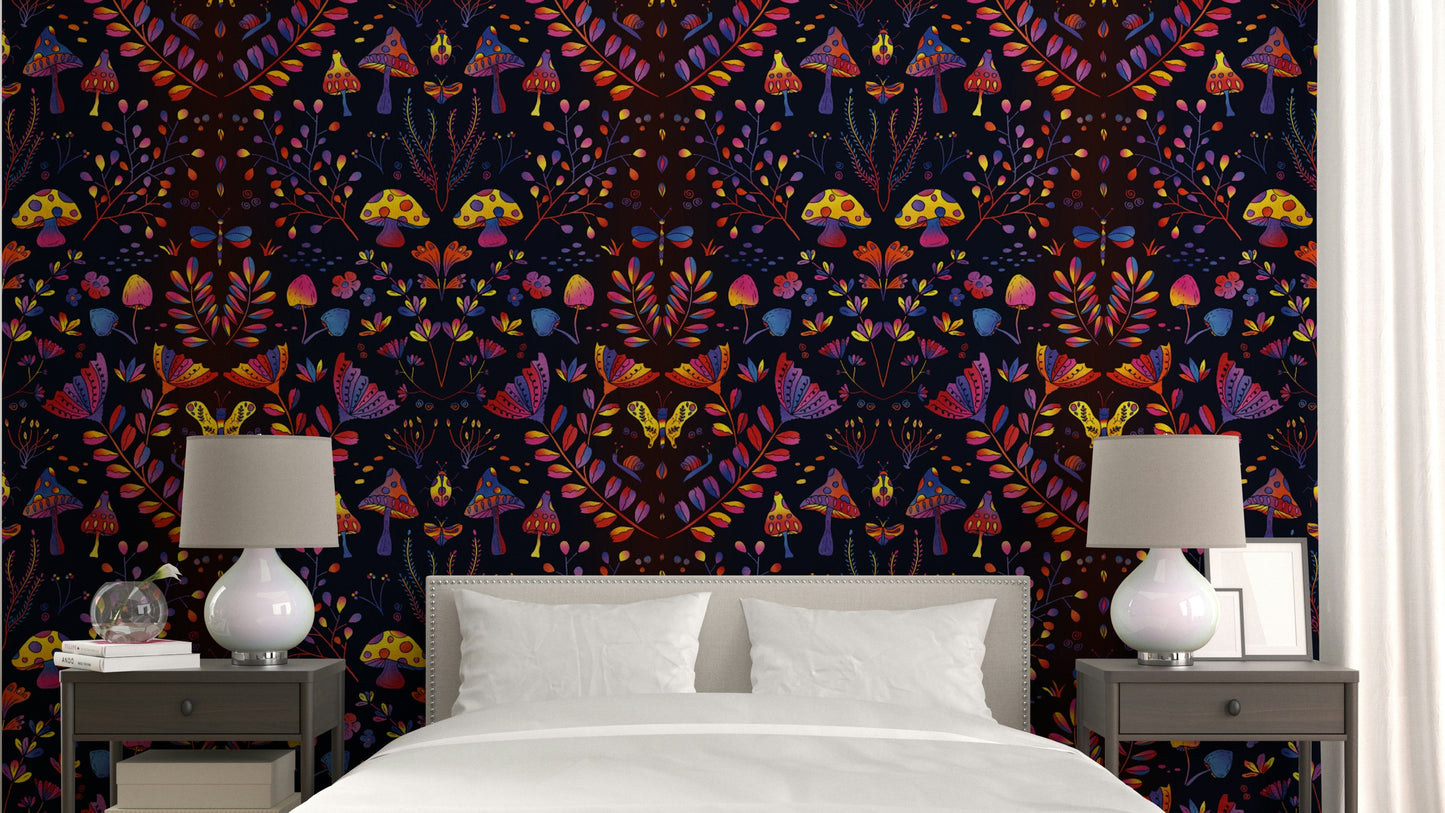 Hand-drawn garden scene with a dreamy, storybook vibe.

