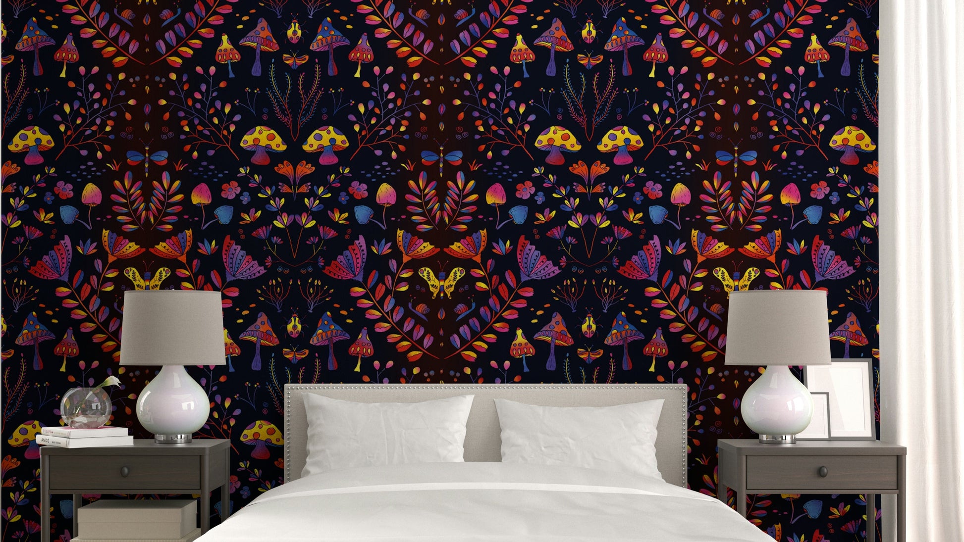 Hand-drawn garden scene with a dreamy, storybook vibe.

