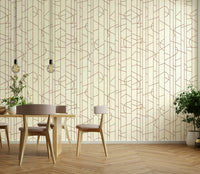 Decorative wallpaper in earthy rust with fine lines


