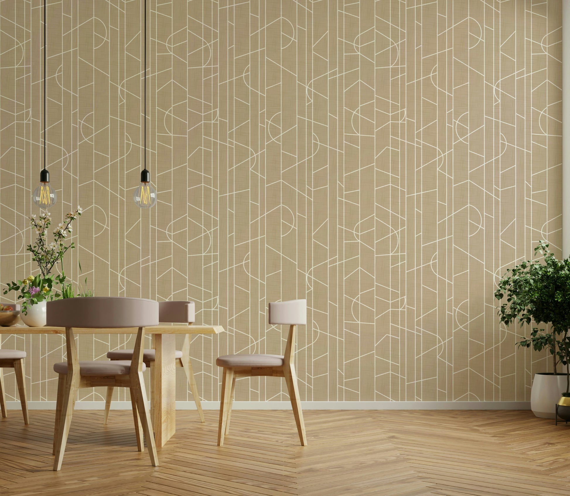Nature-inspired decor with safari canvas wallpaper

