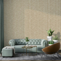 Neutral safari canvas wallpaper in modern room

