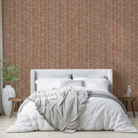 Contemporary wallpaper with abstract linework design

