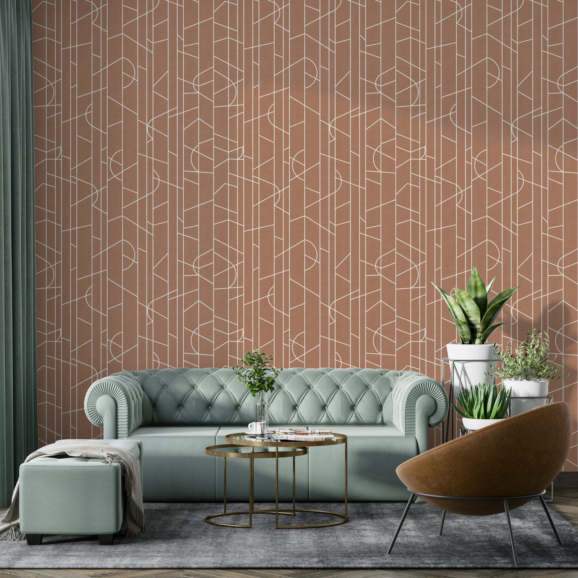 Modern canvas wallpaper in soft mocha tones

