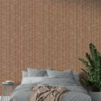 Neutral tone wallpaper with refined linear accents

