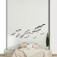Vertical birds-in-flight mural for tall spaces

