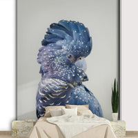 Elegant wall mural featuring a black cockatoo bird

