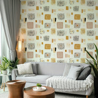 Sophisticated geometric wallpaper with balanced patterns.

