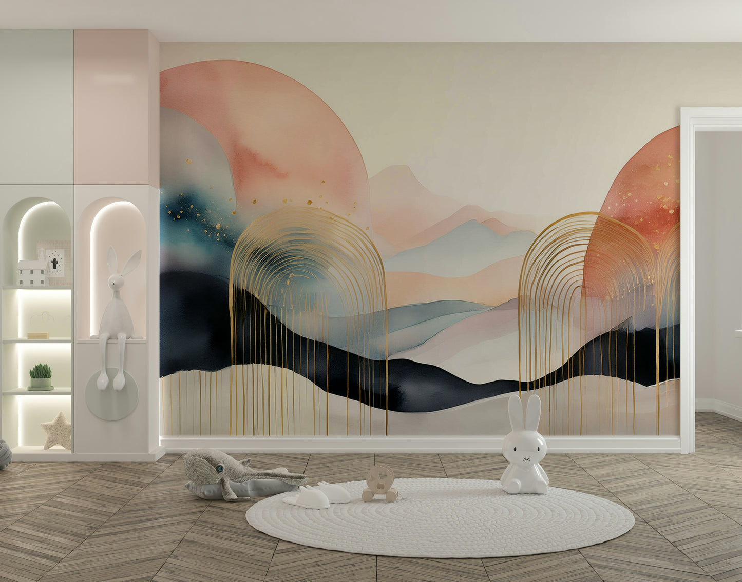 Fun Boho Dreamscape Mural for Child's Bedroom

