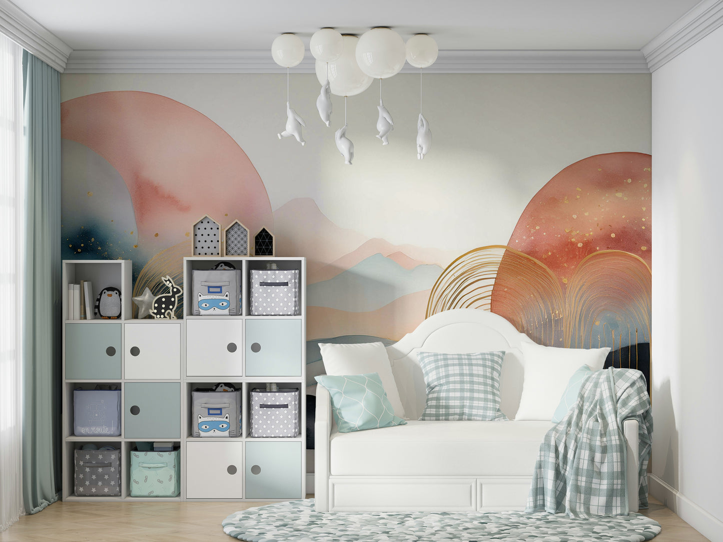 Dreamy Boho Wall Mural for Kids' Bedroom Decor

