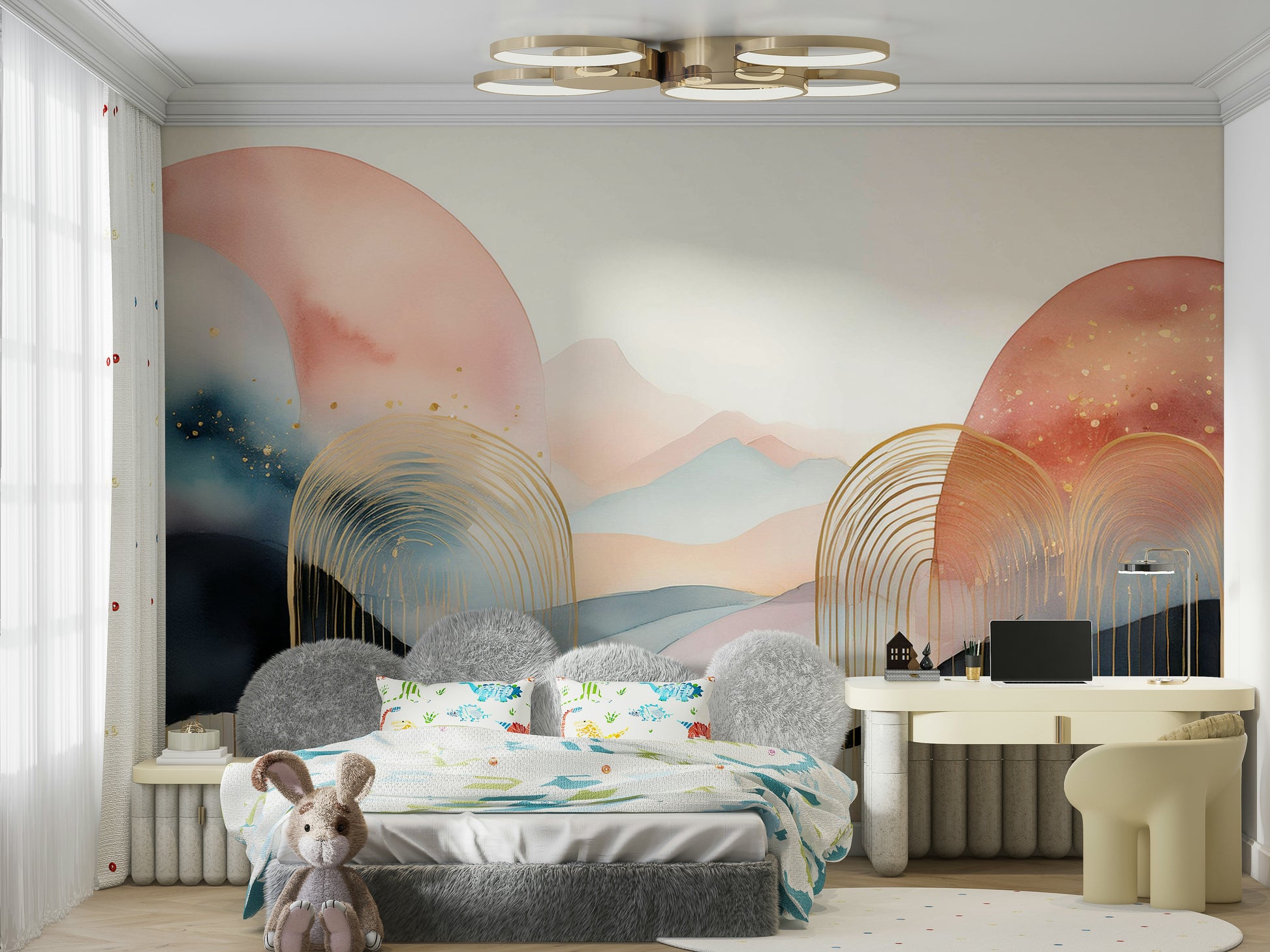 Stylish Boho Mural for Kids' Room Transformation

