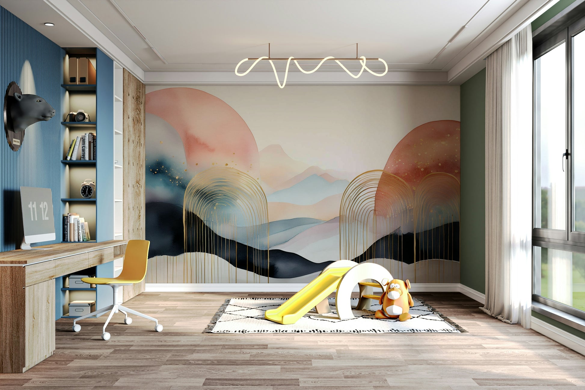 Whimsical Boho Kids Mural for Magical Interiors


