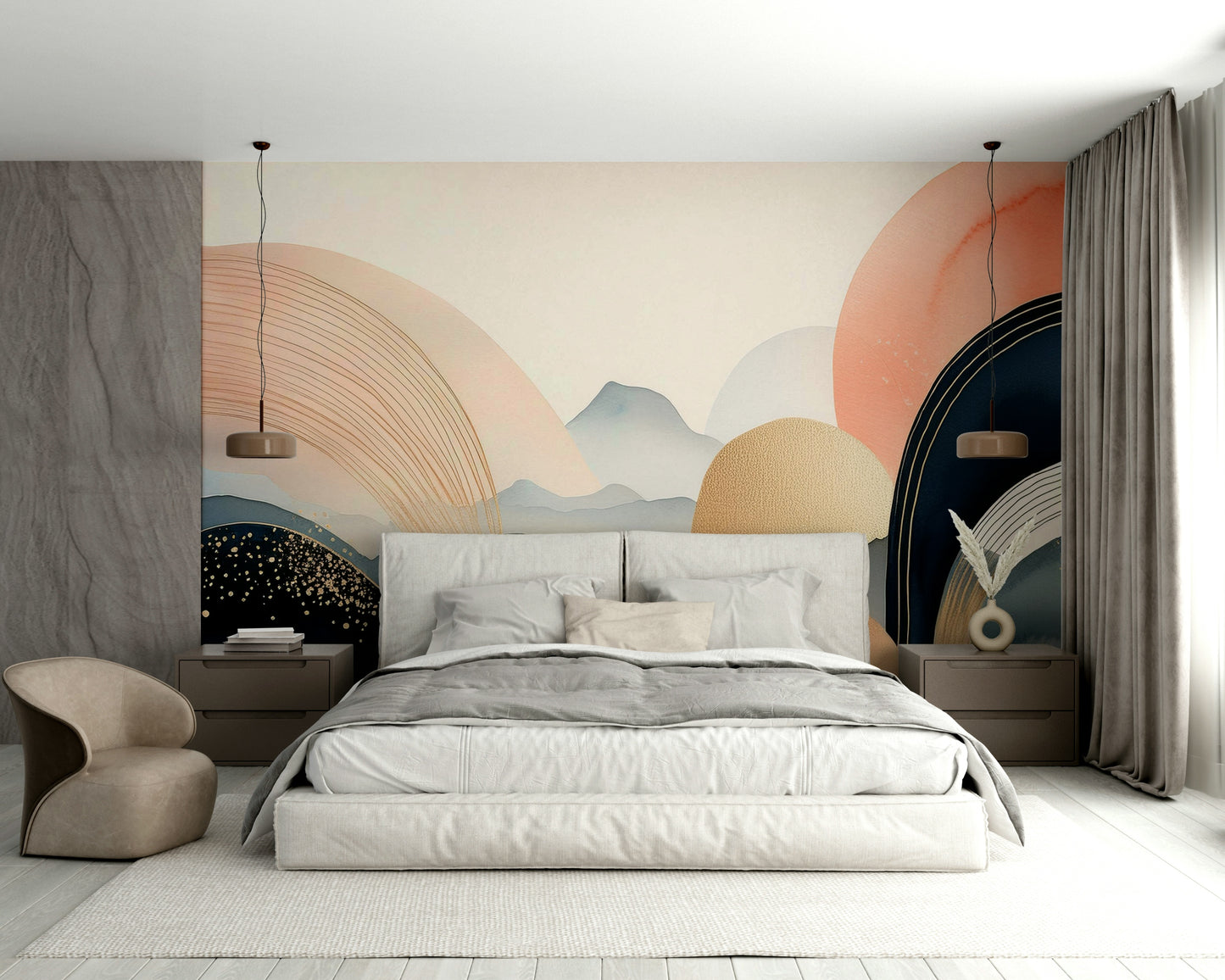 Stylish Boho Skyscape Mural for Children's Bedrooms

