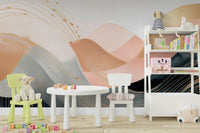 Boho waveforms mural for kids' room walls.

