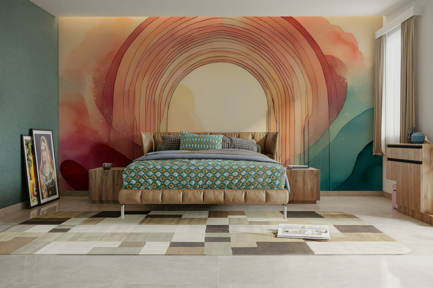 Colorful Rainbow Dream Portal Mural for stylish rooms.

